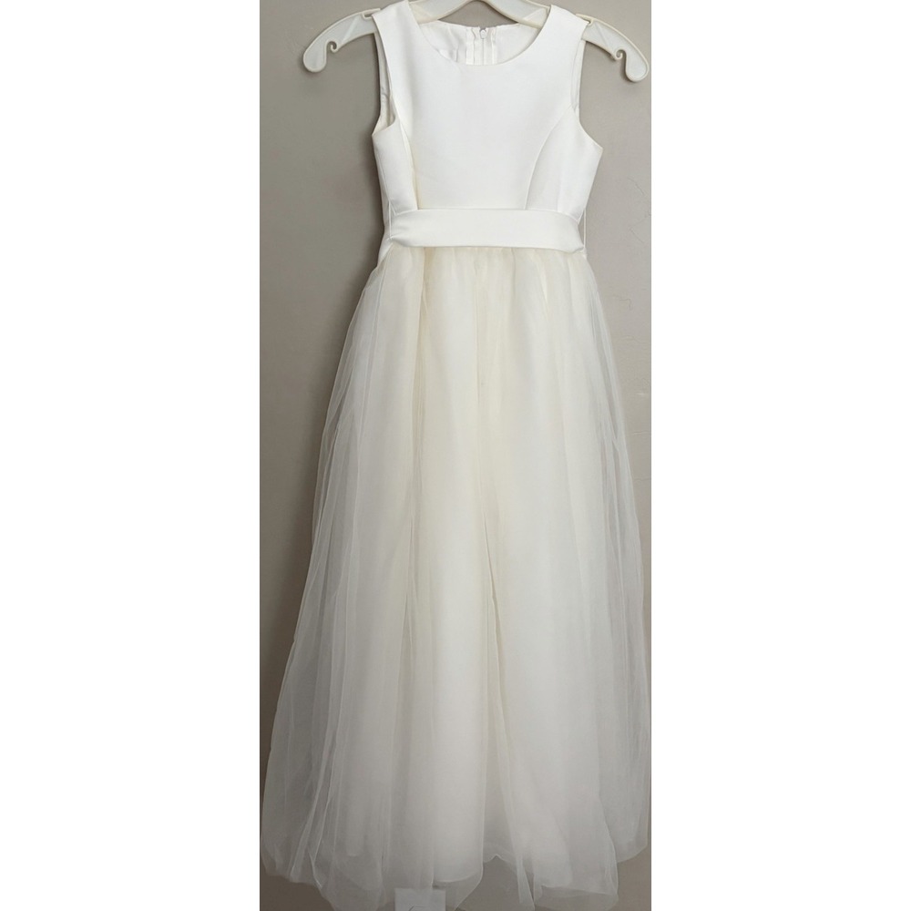 David's Bridal Ivory Sleeveless Polyester Tulle Dress, Regular Size 8